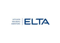 Lietuvos naujienų agentūros ELTA mėlynas logotipas baltame fone