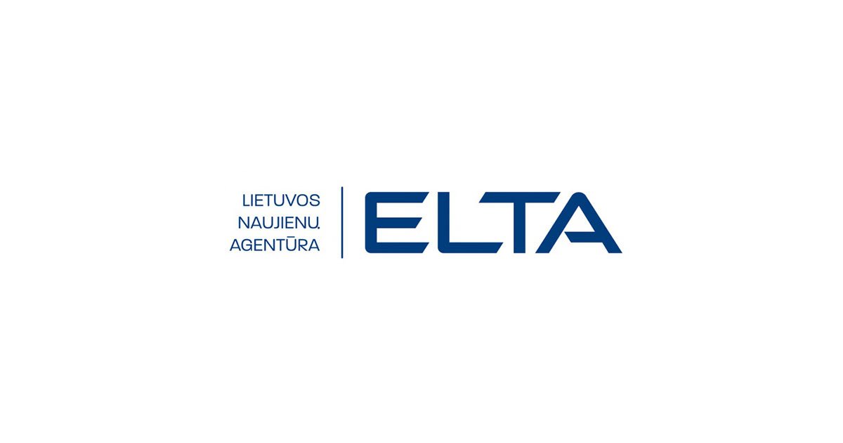 Lietuvos naujienų agentūros ELTA mėlynas logotipas baltame fone