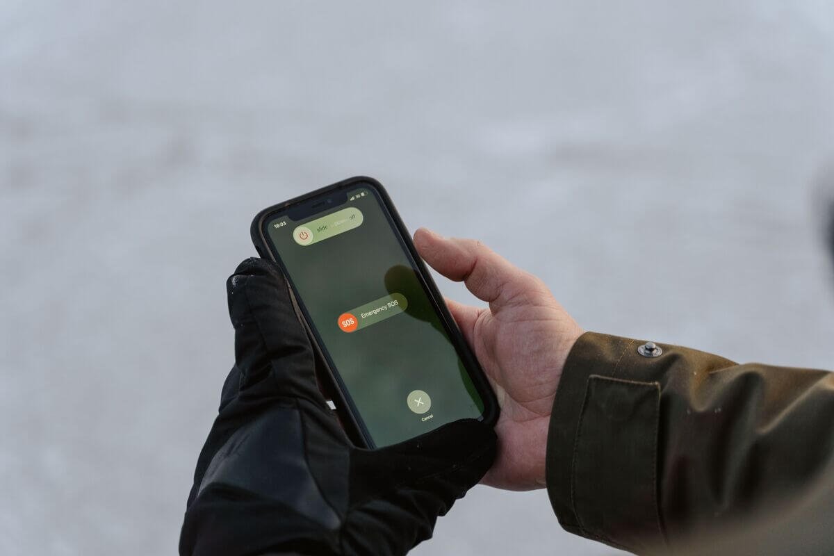 Telefono saugumo funkcijos - išmaniajame telefone įjungtas Emergency SOS
