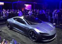„Tesla Roadster“ pristatymas Hawthorne, Kalifornijoje, 2017 metais