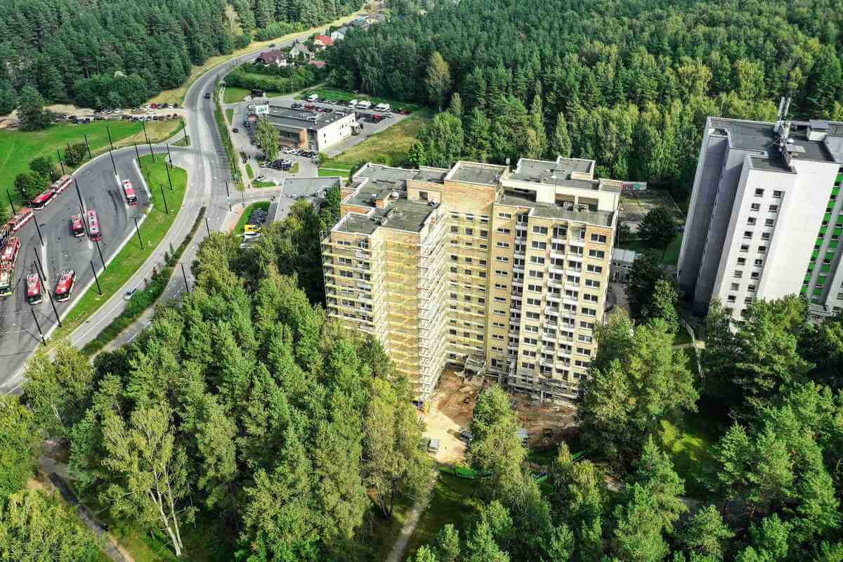 VILNIUS TECH renovuojamas 5-asis bendrabutis Saulėtekyje