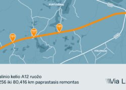 A12 kelio ruožo nuo 67,256 iki 80,416 kilometro remonto schema