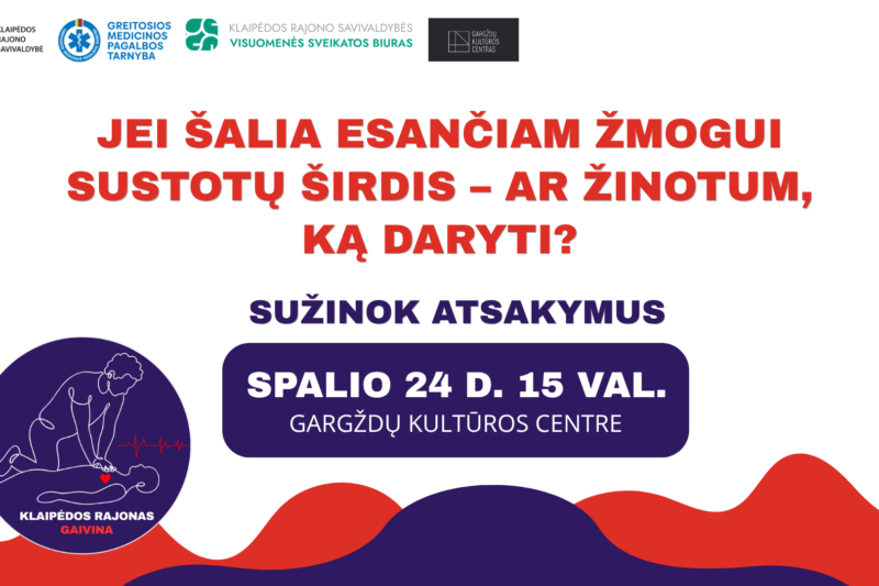 Klaipėdos rajone gyventojai mokysis gaivinti žmogų: siekiama apmokyti tūkstantį žmonių