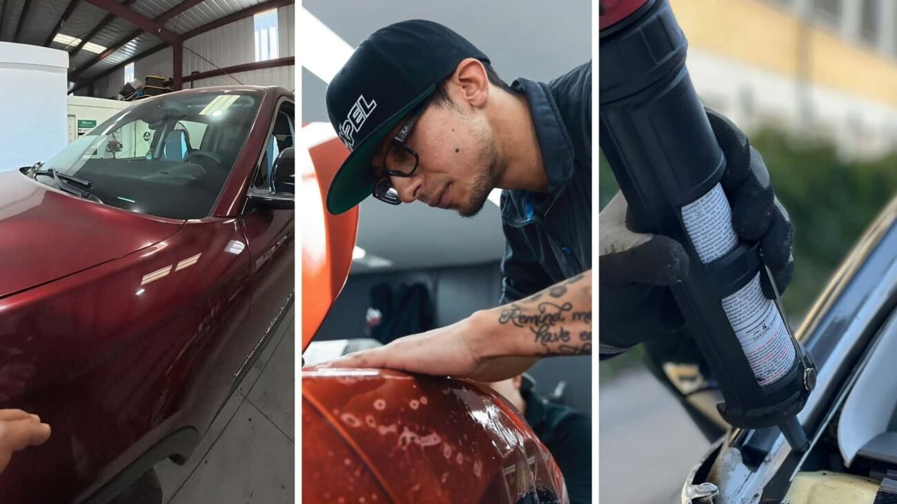Vienas judesys autoservise gali išduoti nekokybišką priekinio stiklo keitimą
